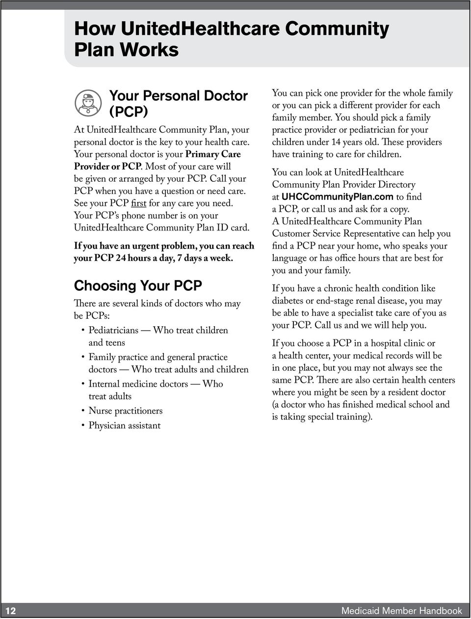 See your PCP first for any care you need. Your PCP s phone number is on your UnitedHealthcare Community Plan ID card.