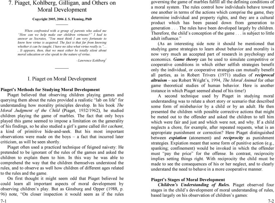piagets three stages of moral development