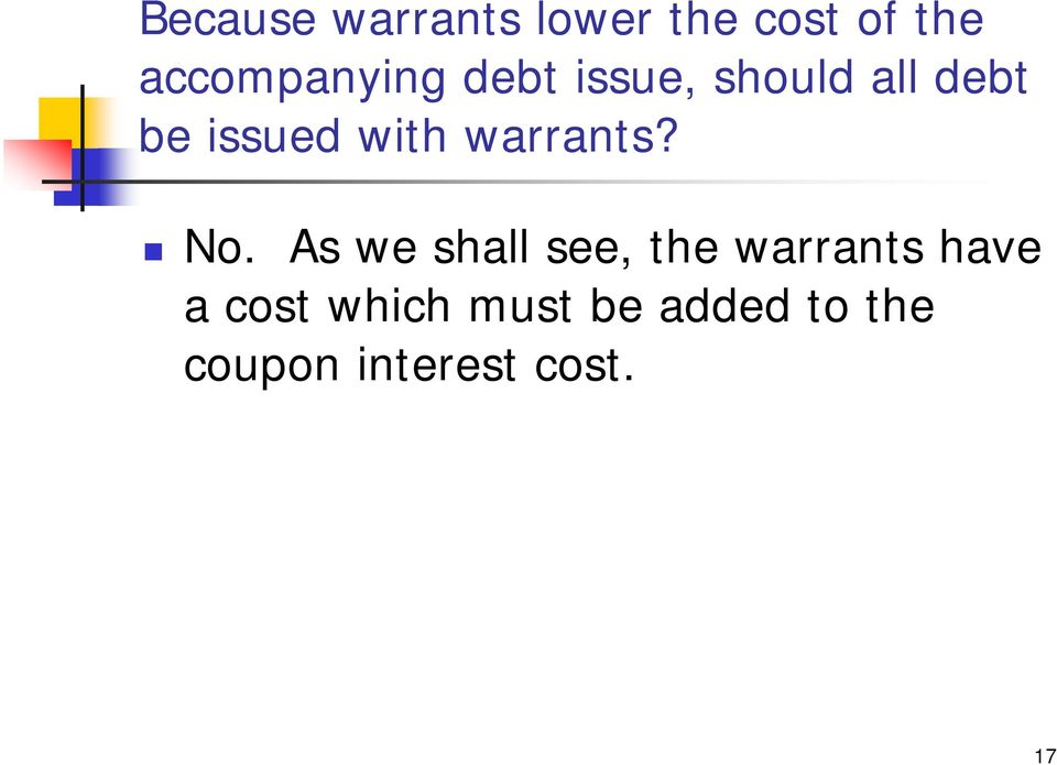 with warrants? No.