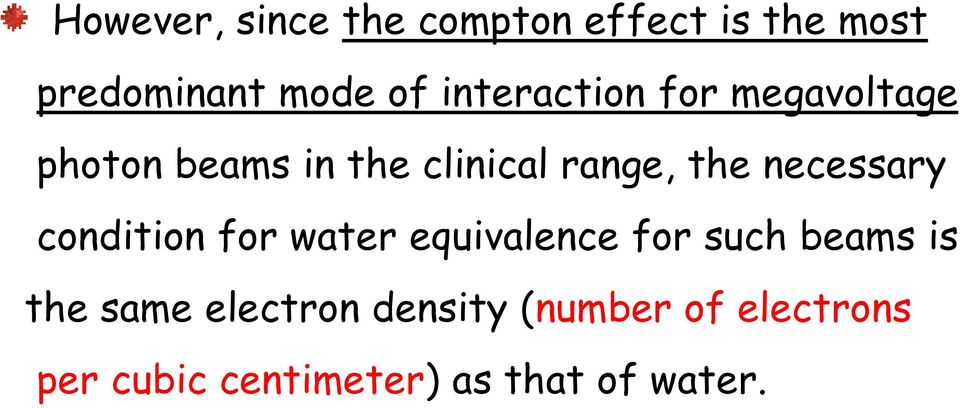 necessary condition for water equivalence for such beams is the same