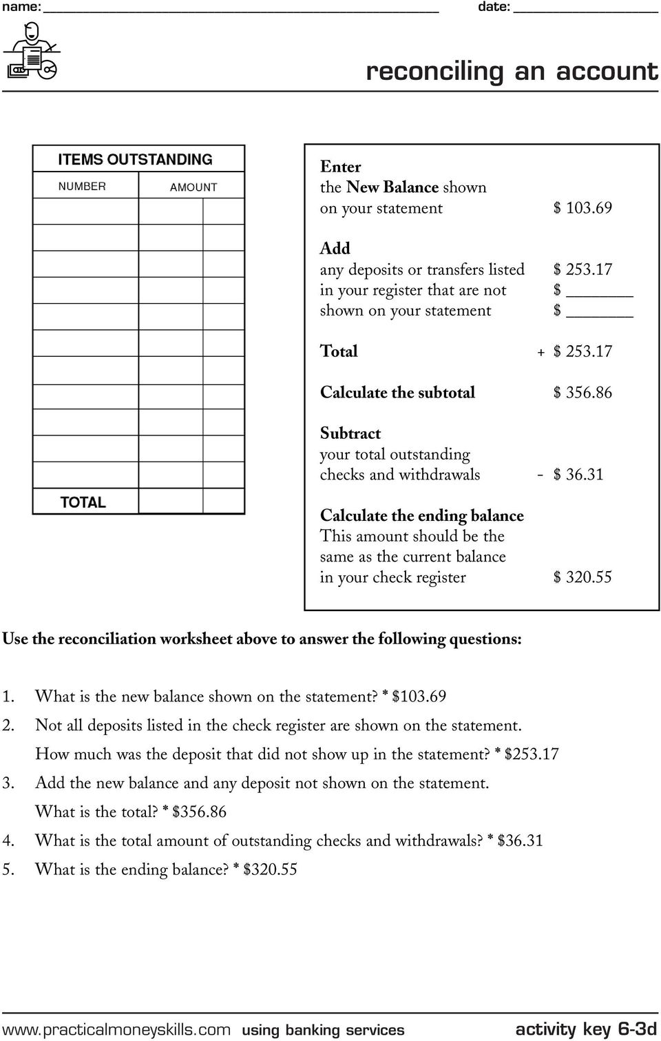 keeping a running balance - PDF Free Download With Regard To Checkbook Register Worksheet 1 Answers