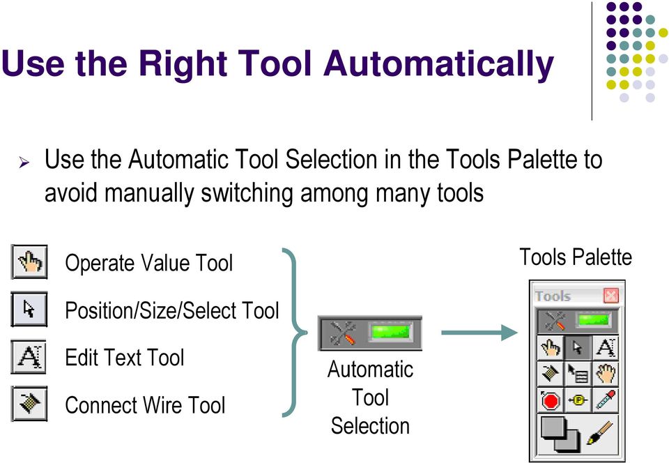 among many tools Operate Value Tool Tools Palette