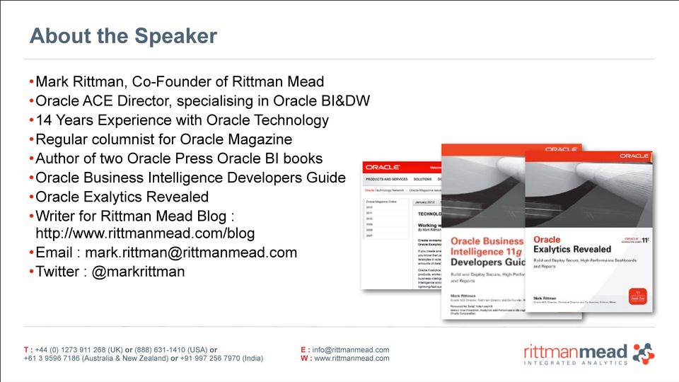 Oracle Press Oracle BI books Oracle Business Intelligence Developers Guide Oracle Exalytics Revealed