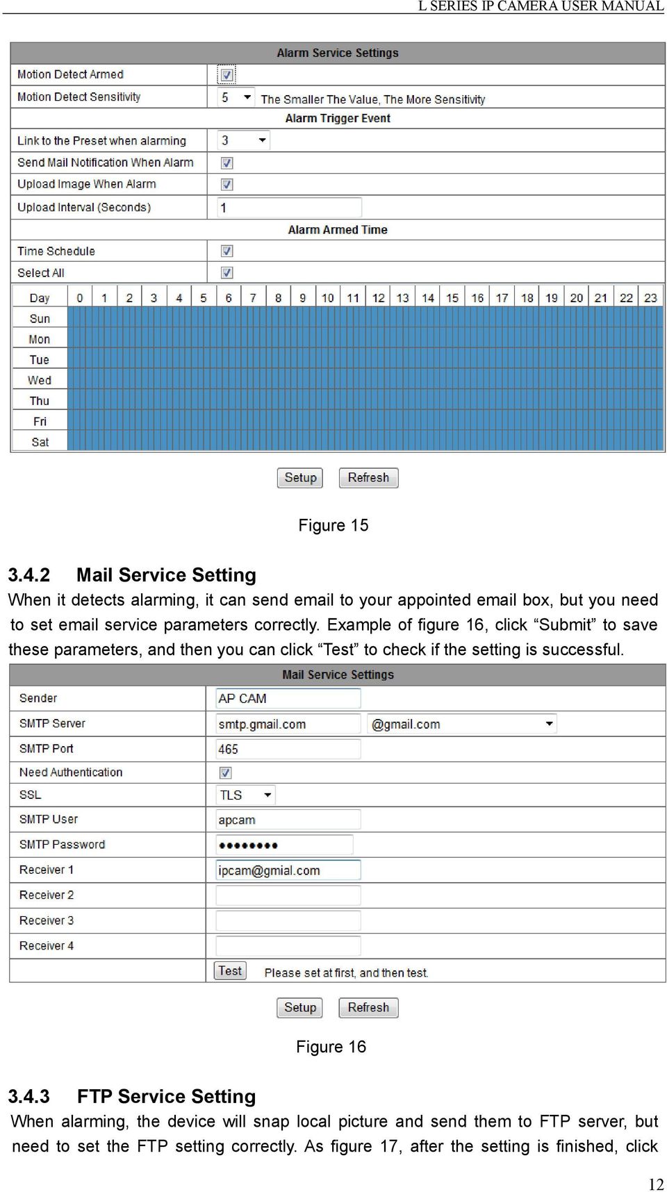 service parameters correctly.
