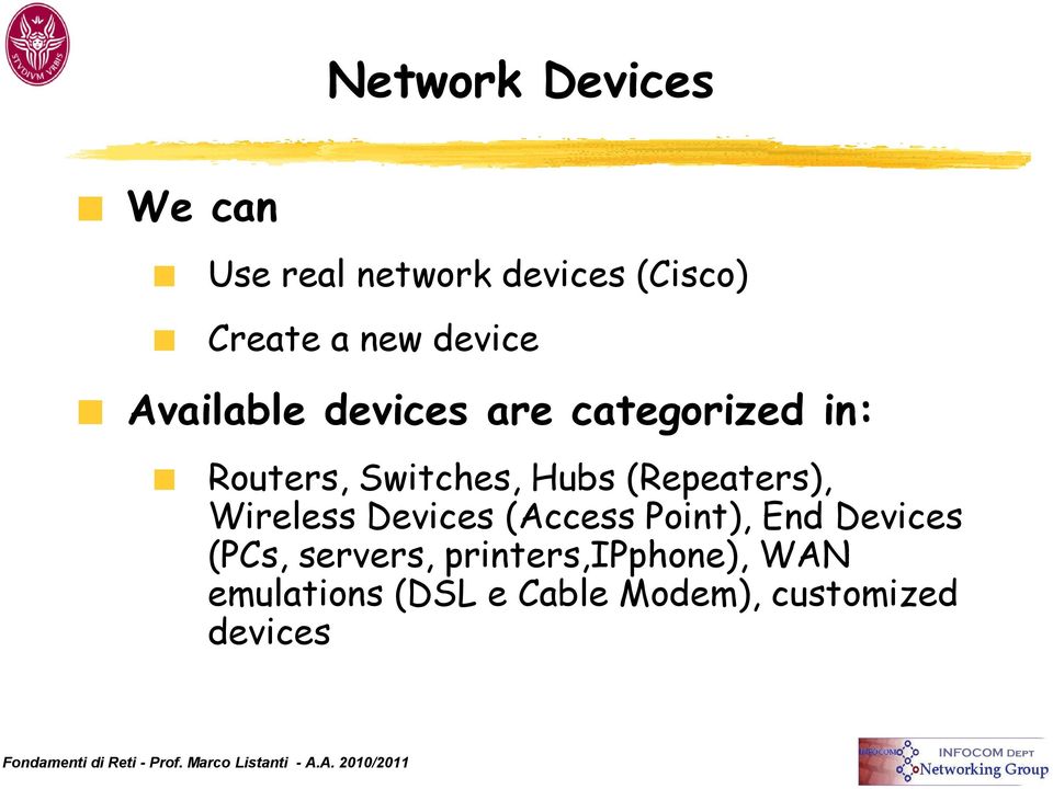 (Repeaters), Wireless Devices (Access Point), End Devices (PCs,