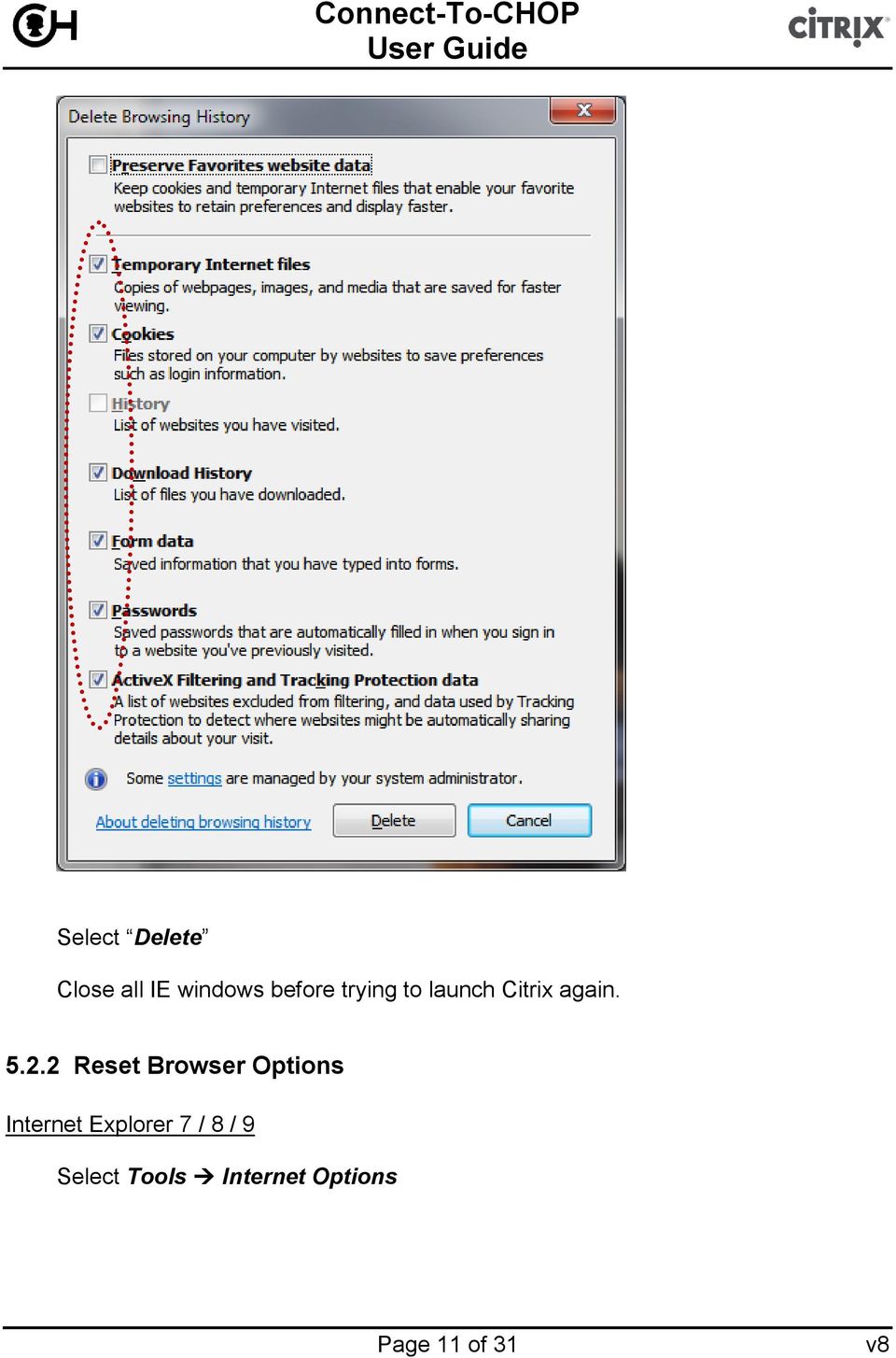 2 Reset Browser Options Internet Explorer