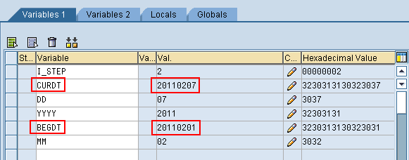Double click on the variable during the debugging to get the current value of the variable at that instant.