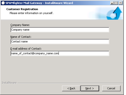 4.3 Installation procedure To install SPAMfighter Mail Gateway, download and run the latest installation file from SPAMfighter s website: The actual installation process is as follows: http://www.