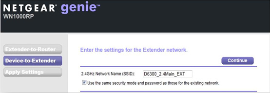 Type the name (SSID) for your WiFi booster network in the 2.