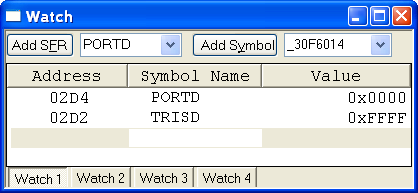 Getting Started with dspic30f Digital Signal Controllers 4.9 WATCH WINDOW Several options are available to view memory in the dspic simulator. The Watch window is one of the most useful.