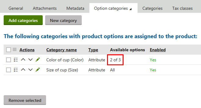 Adding the variants Switch to the product's Options -> Variants tab. Click Define available variants.