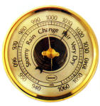 Weather Instruments Barometer: Definition: The aneroid barometer is an instrument that measures the pressure of the air. How it works: The atmospheric pressure changes as the weather changes.