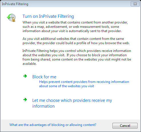 of the following options: Block for me Let me choose