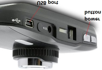 Powering Up the Device Plug the USB cable into the back of the dash cam device via the small USB port and attach the cord