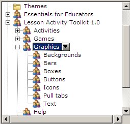 Graphics I Icons and images from the Graphics folder will help you create sophisticated and engaging lessons. Title bars and pull tabs can be dragged directly onto the Notebook software page.