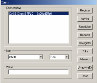 FIGURE 7: CREATE CONNECTION DIALOG BOX 4. Click Create, then Done. The WWClient window should now appear similar to Figure 8 (below): FIGURE 8: WWCLIENT SHOWING CONNECTION WITH THE DASSIDIRECT 5.