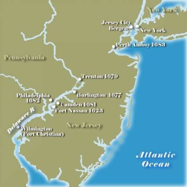 New Jersey separates from New York the Duke of York soon realized that New York was too big to govern easily. he gave part of the colony to his friends, Lord Berkeley and Sir George Carteret.