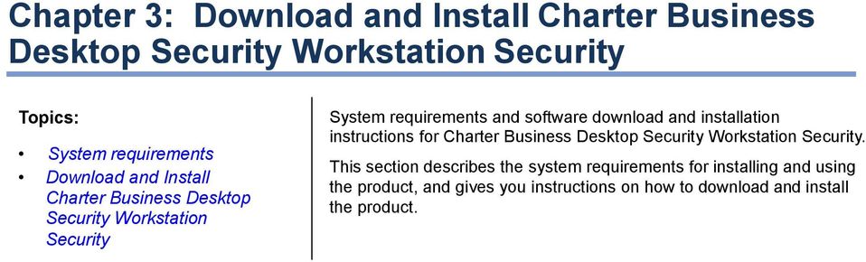 and installation instructions for Charter Business Desktop Security Workstation Security.