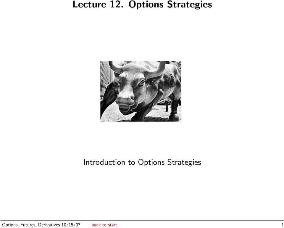Introduction to  Options,