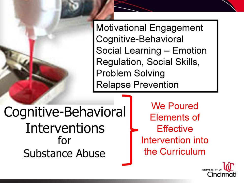 Prevention Cognitive-Behavioral Interventions for Substance