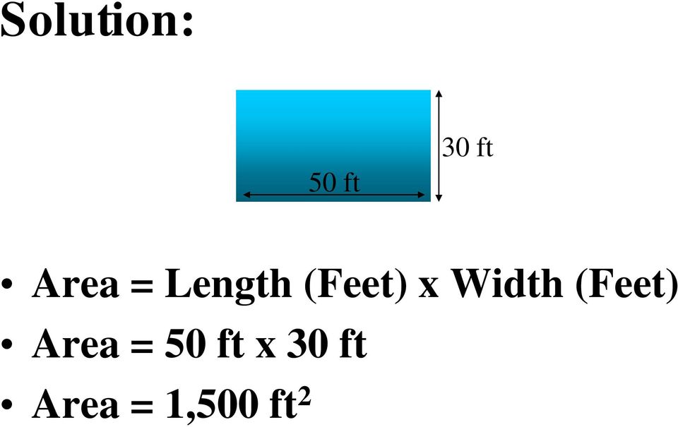 Width (Feet) Area = 50