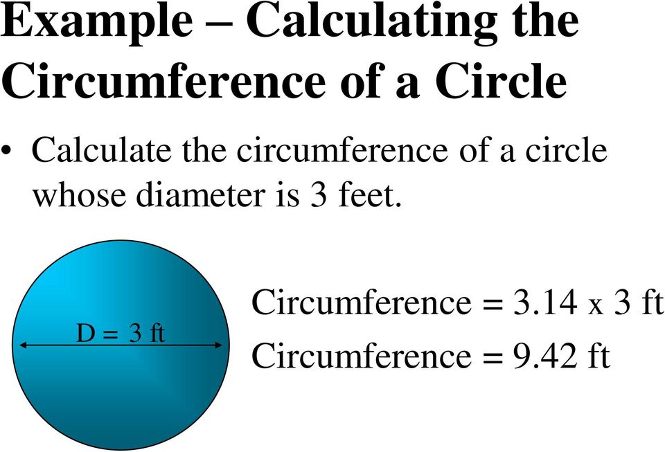 circle whose diameter is 3 feet.