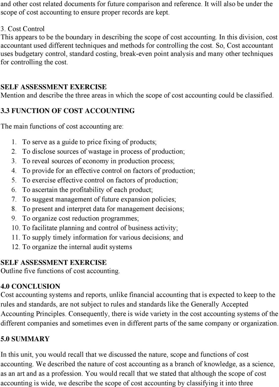 nature and scope of cost accounting