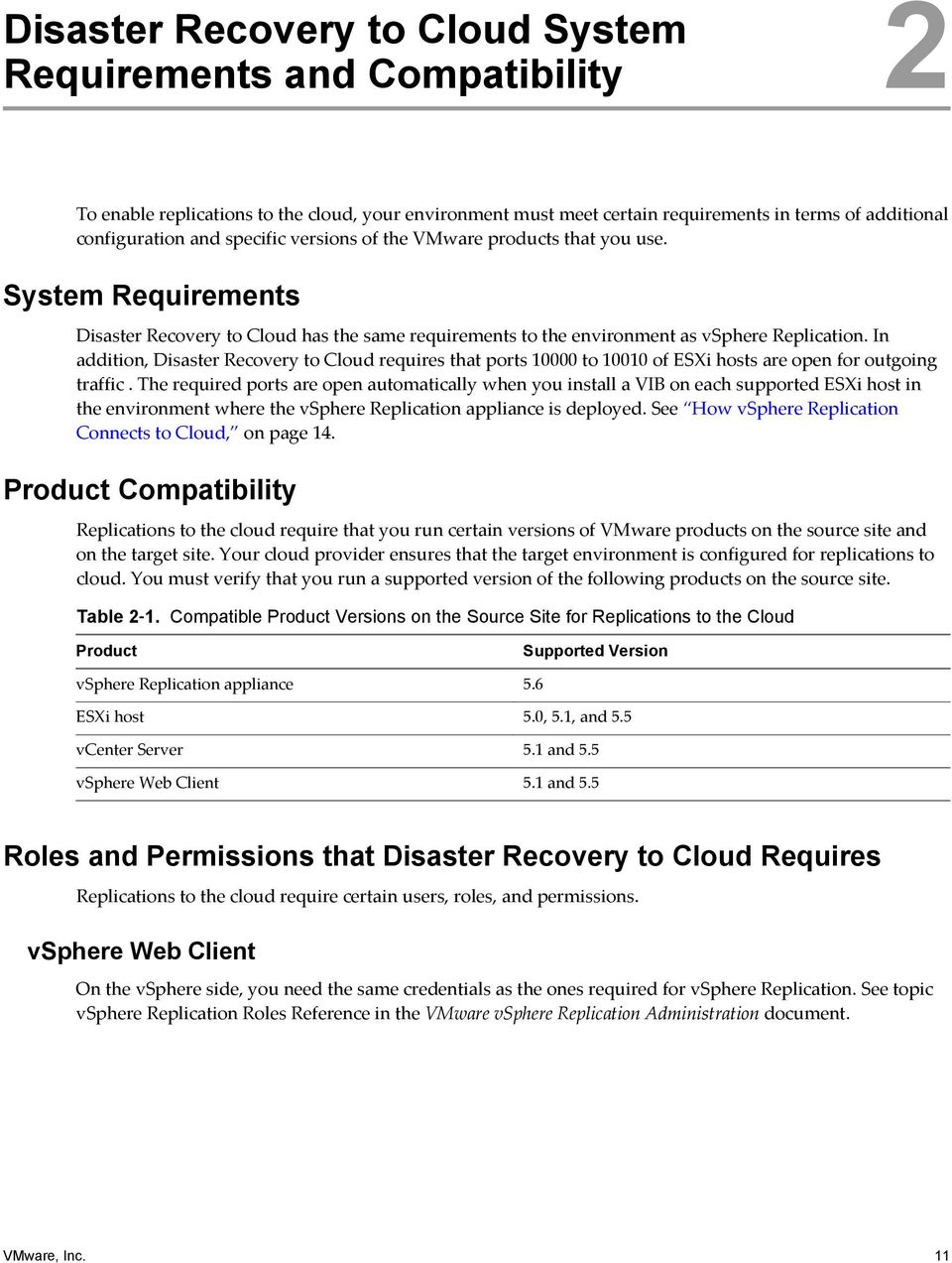 In addition, Disaster Recovery to Cloud requires that ports 10000 to 10010 of ESXi hosts are open for outgoing traffic.