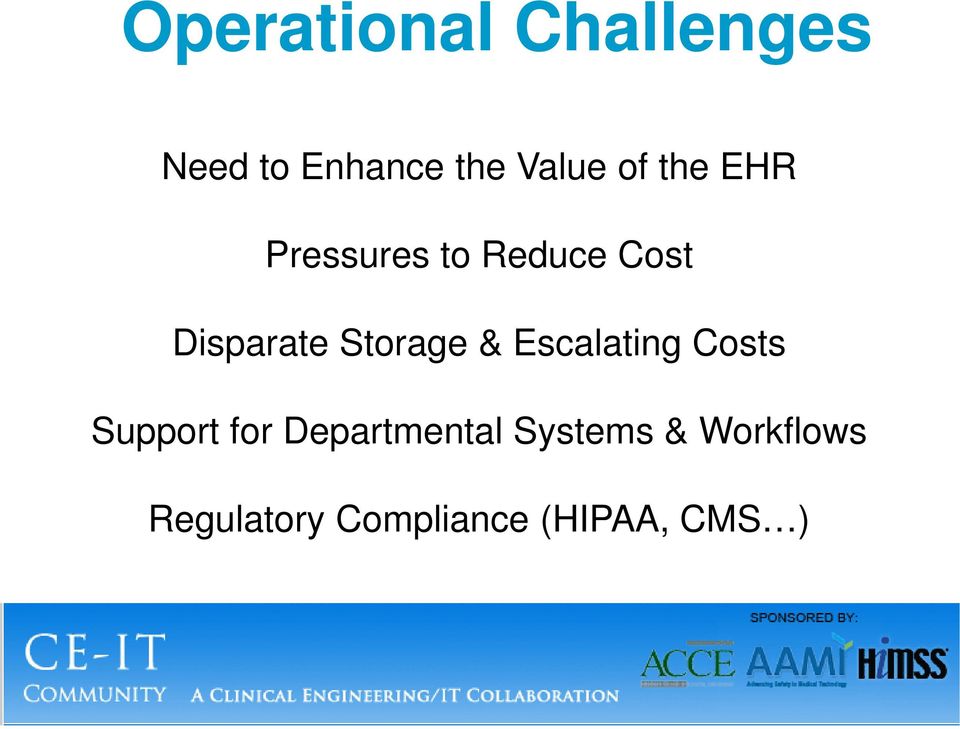 Storage & Escalating Costs Support for