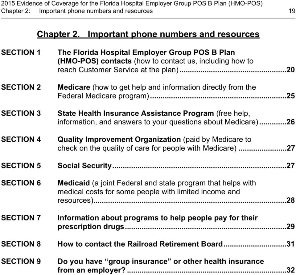 Service at the plan)...20 Medicare (how to get help and information directly from the Federal Medicare program).