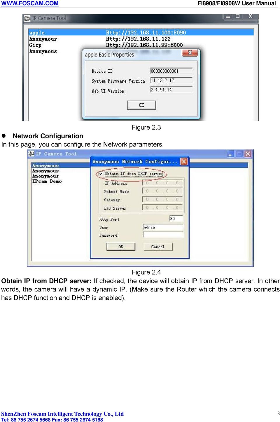 4 Obtain IP from DHCP server: If checked, the device will obtain IP from DHCP