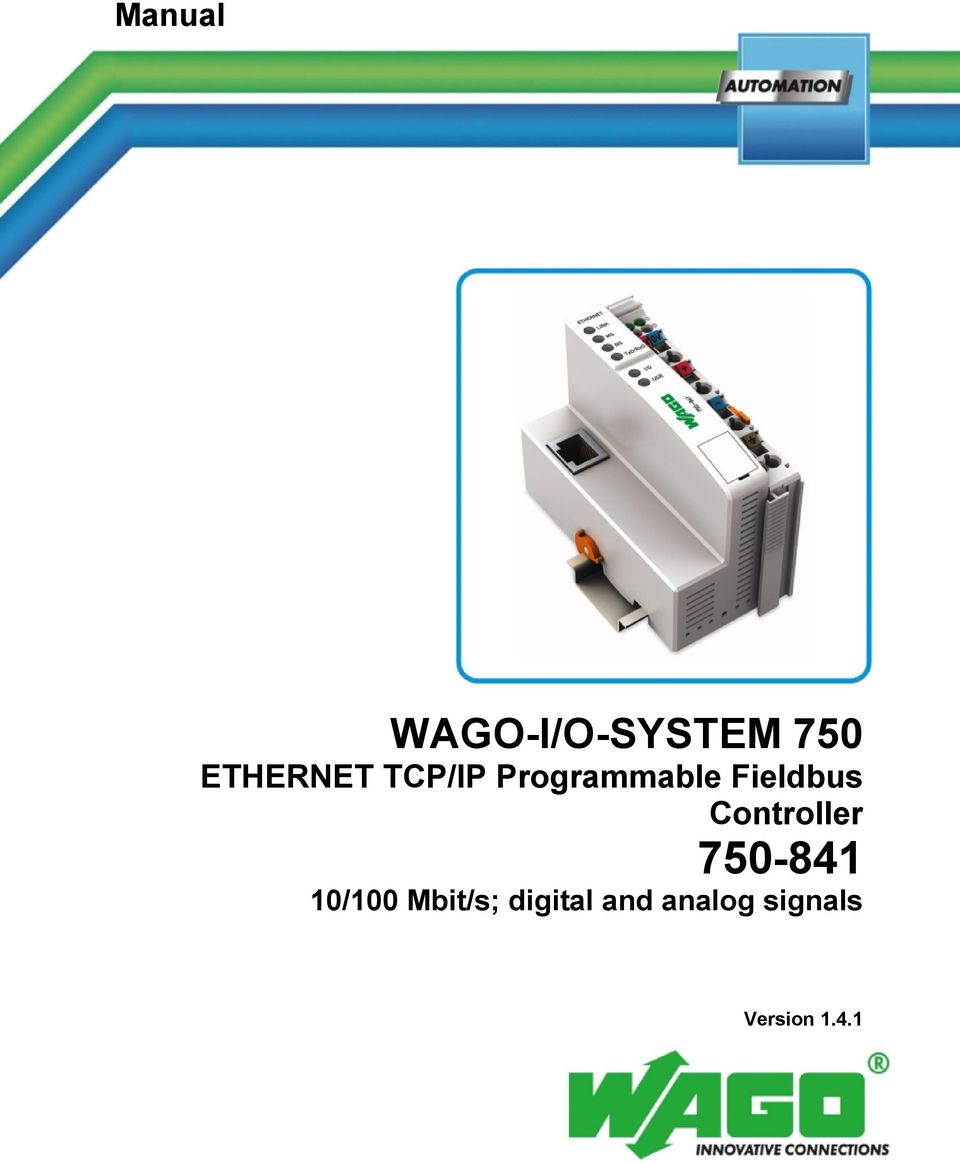 WAGO 750-341 Ethernet TCP/IP 10/100 MBit Feldbuskoppler 24V DC unused 