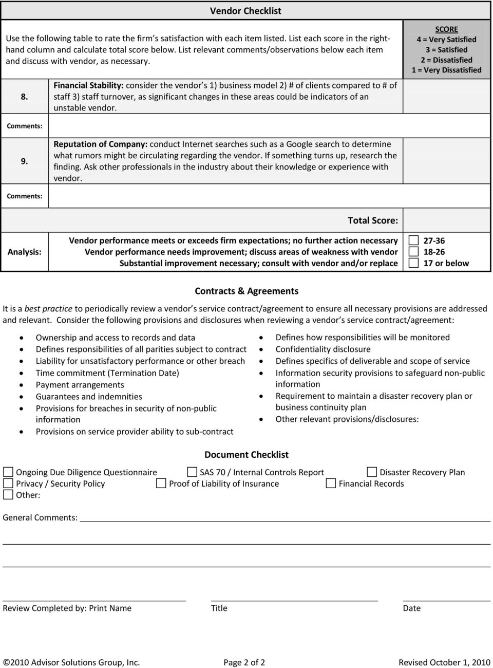OUTSOURCING DUE DILIGENCE FORM - PDF Free Download Throughout Vendor Due Diligence Report Template