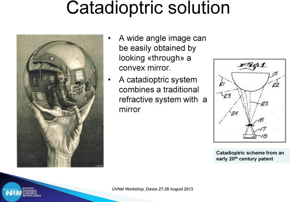 A catadioptric system combines a traditional refractive