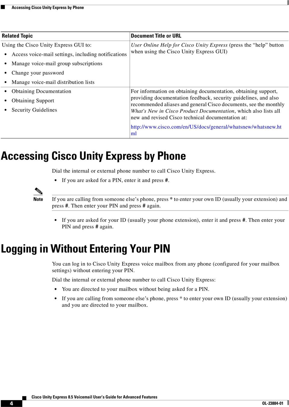 using the Cisco Unity Express GUI) For information on obtaining documentation, obtaining support, providing documentation feedback, security guidelines, and also recommended aliases and general Cisco