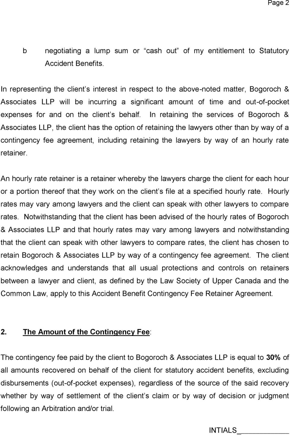 ACCIDENT BENEFIT CONTINGENCY FEE RETAINER AGREEMENT - PDF Free Inside contingency fee agreement template