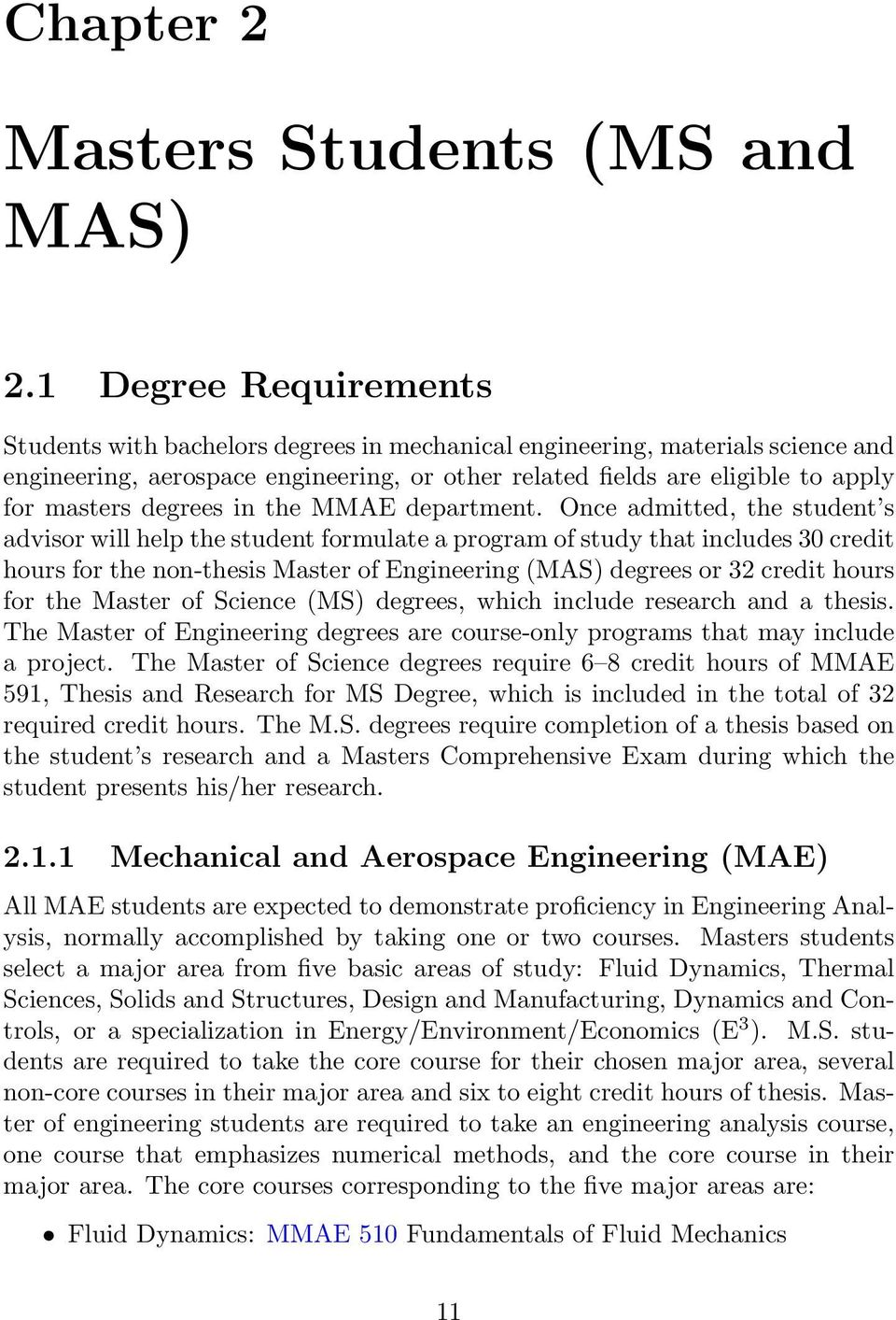 degrees in the MMAE department.