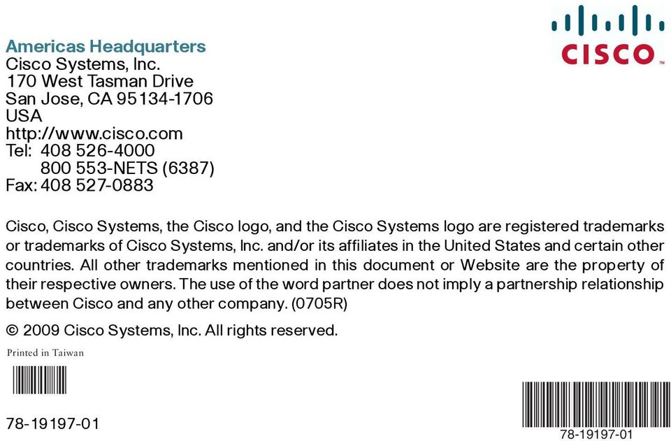 Cisco Systems, Inc. and/or its affiliates in the United States and certain other countries.