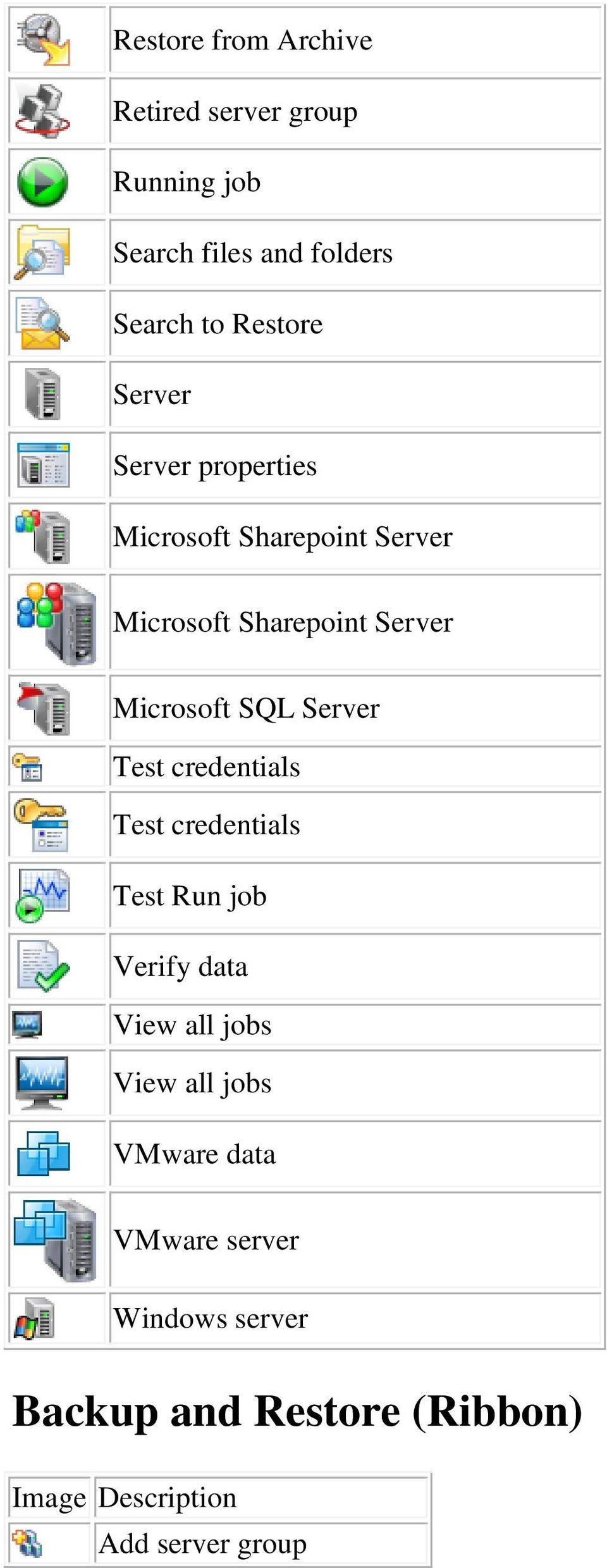 Server Test credentials Test credentials Test Run job Verify data View all jobs View all jobs