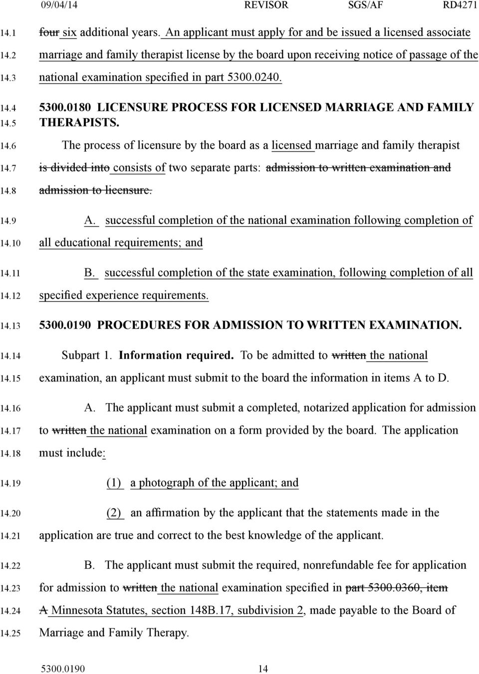 0240. 5300.0180 LICENSURE PROCESS FOR LICENSED MARRIAGE AND FAMILY THERAPISTS.
