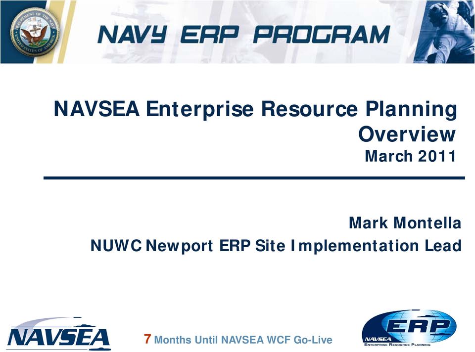 NUWC Newport ERP Site Implementation