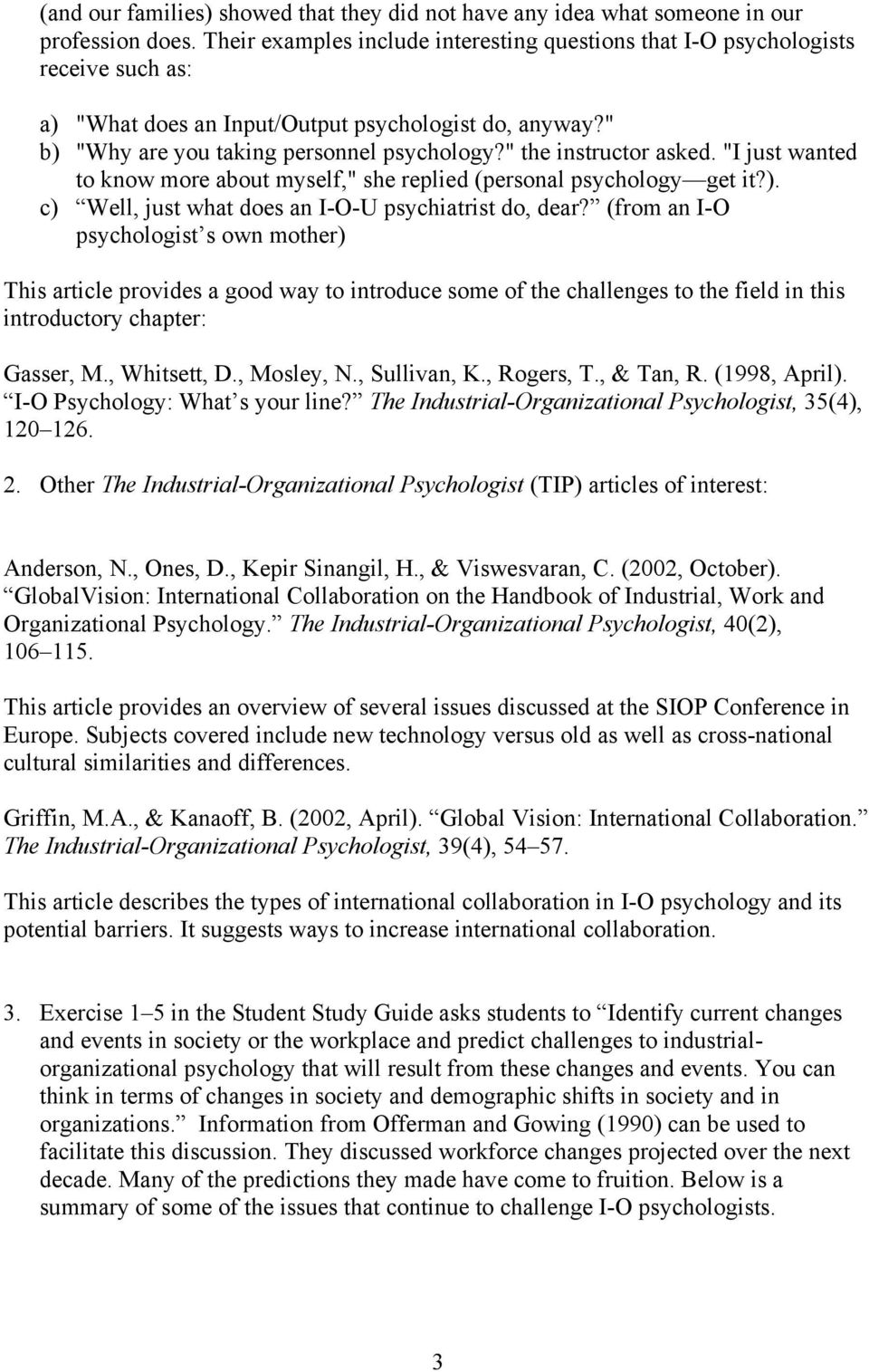articles related to industrial organizational psychology