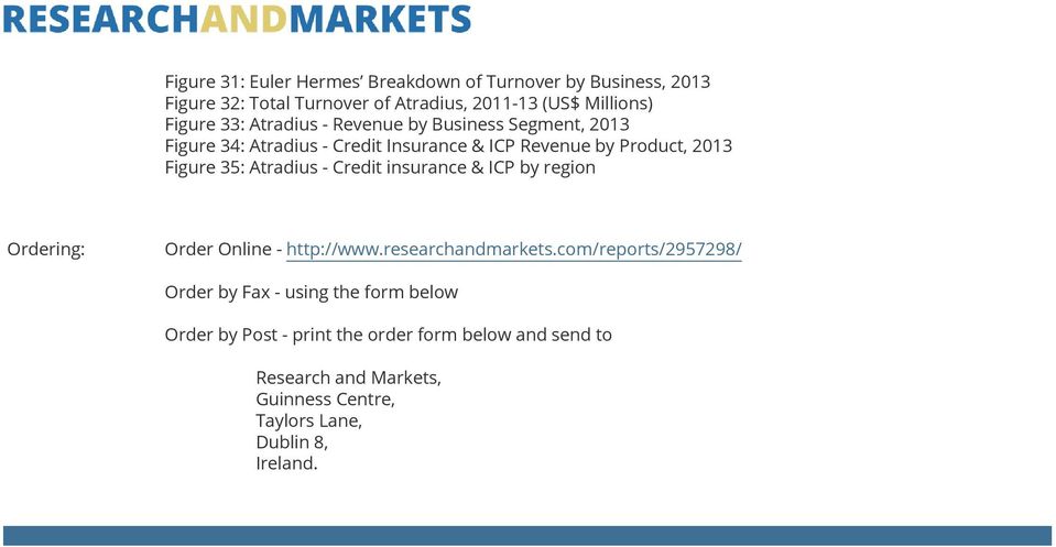 Atradius - Credit insurance & ICP by region Ordering: Order Online - http://www.researchandmarkets.