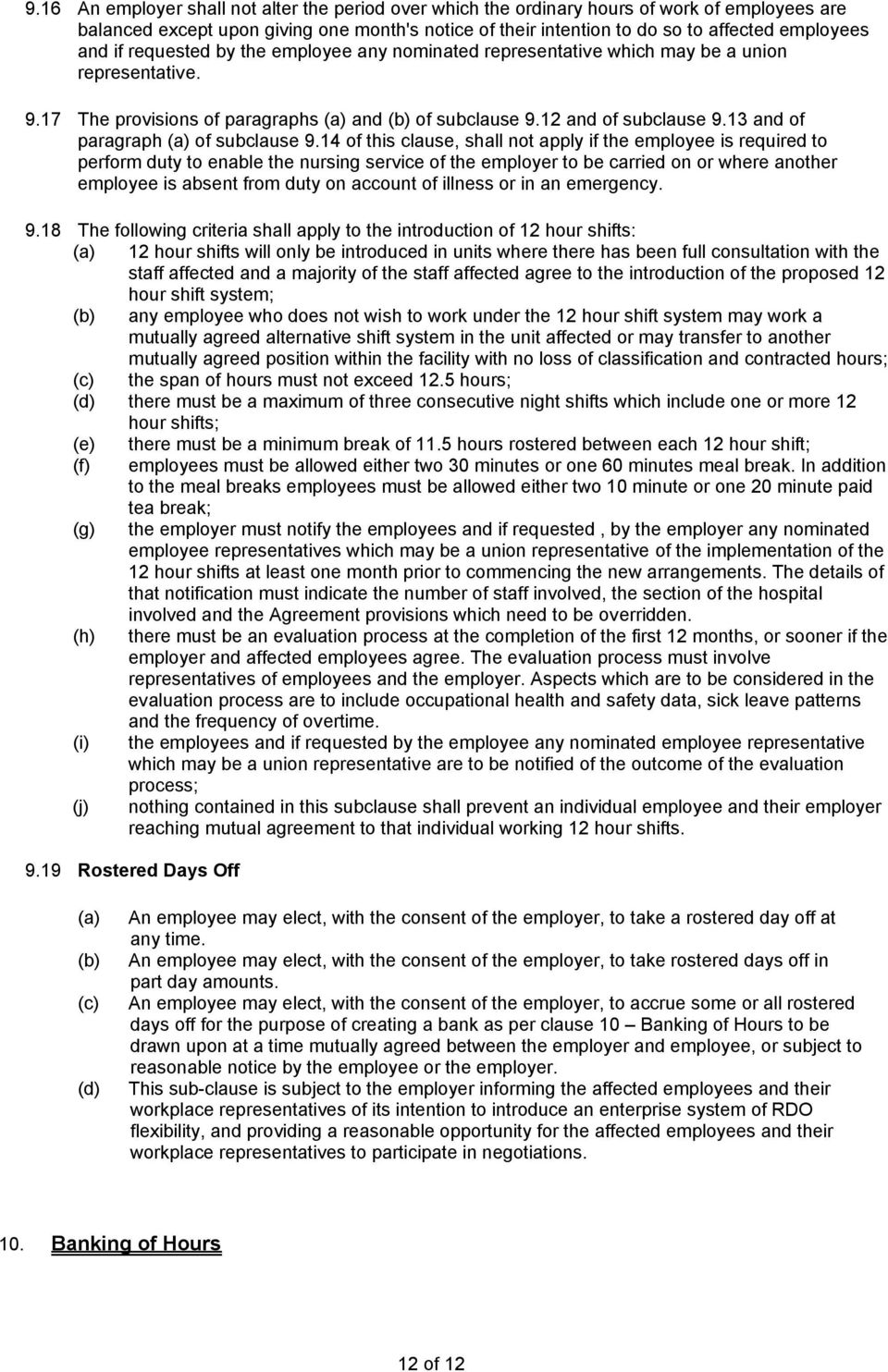13 and of paragraph of subclause 9.