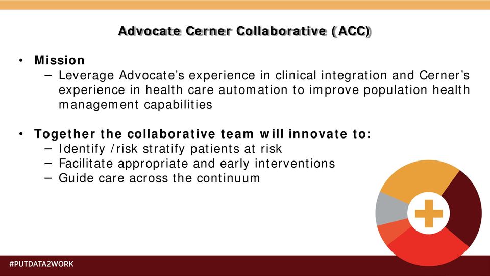 management capabilities Together the collaborative team will innovate to: Identify /risk