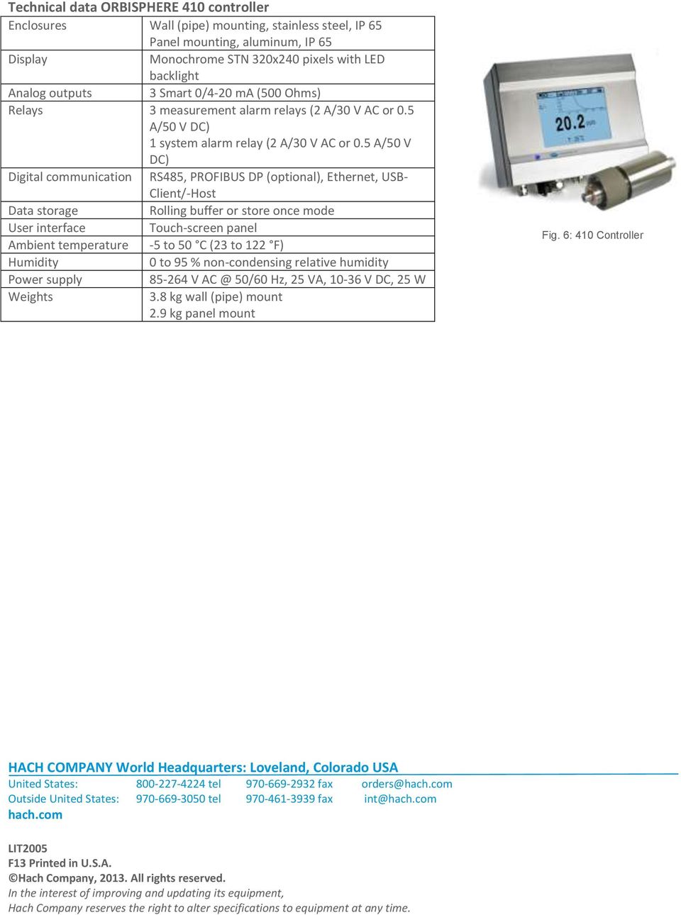 5 A/50 V DC) Digital communication RS485, PROFIBUS DP (optional), Ethernet, USB- Client/-Host Data storage Rolling buffer or store once mode User interface Touch-screen panel Ambient temperature -5