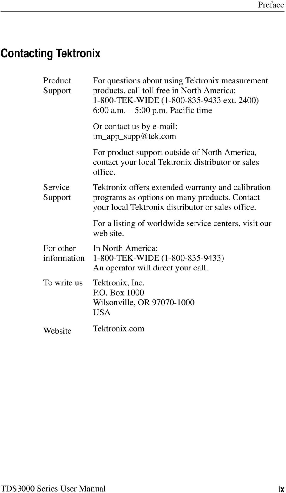 Tektronix 071-0944-01 TDS3000 & TDS3000B Instruction Manual 