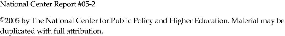 Policy and Higher Education.