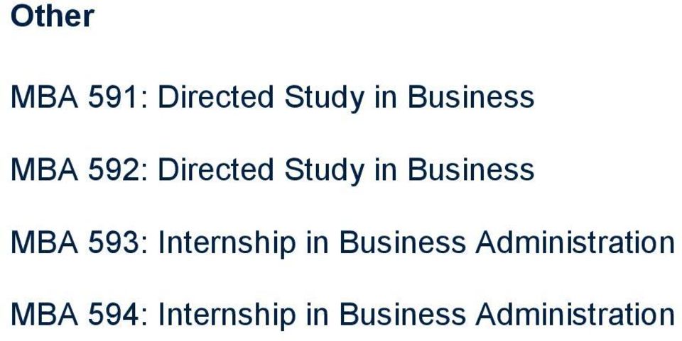 593: Internship in Business Administration