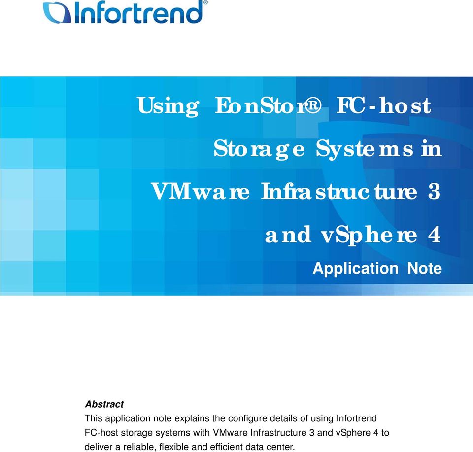 configure details of using Infortrend FC-host storage systems with VMware